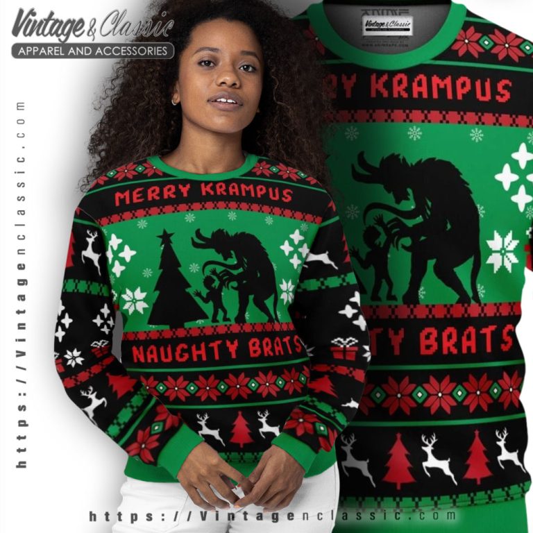 Naughty Brats Krampus Ugly Christmas Sweater Women Ugly Sweater Naughty Brats Krampus Ugly Christmas Sweater Women Ugly Sweater