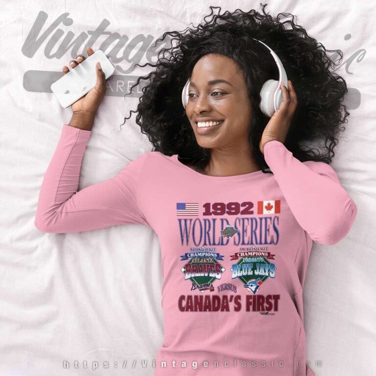 Nba 1992 World Series Atlanta Braves Toronto Blue Jays Long Sleeve Tee Nba 1992 World Series Atlanta Braves Toronto Blue Jays Long Sleeve Tee