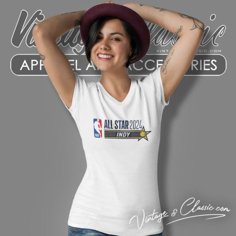 Nba All Star 2024 Game Indianapolis Logo V Neck TShirt Nba All Star 2024 Game Indianapolis Logo V Neck TShirt