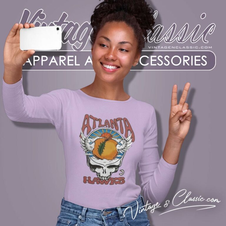 Nba Atlanta Hawks Grateful Dead Skull Long Sleeve Tee Nba Atlanta Hawks Grateful Dead Skull Long Sleeve Tee
