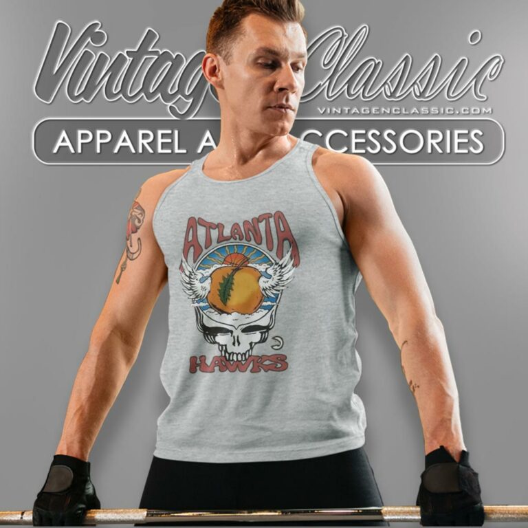 Nba Atlanta Hawks Grateful Dead Skull Tank Top Racerback Nba Atlanta Hawks Grateful Dead Skull Tank Top Racerback