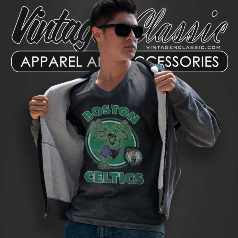 Nba Boston Celtics Marvel Hulk V Neck TShirt Nba Boston Celtics Marvel Hulk V Neck TShirt
