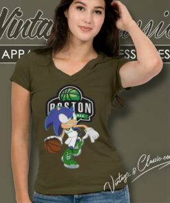 Nba Boston Celtics Sonic The Hedgehog V Neck TShirt