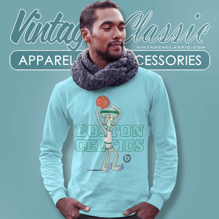 Nba Boston Celtics Squidward Long Sleeve Tee Nba Boston Celtics Squidward Long Sleeve Tee