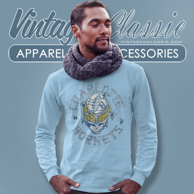 Nba Charlotte Hornets Grateful Dead Skull Long Sleeve Tee Nba Charlotte Hornets Grateful Dead Skull Long Sleeve Tee