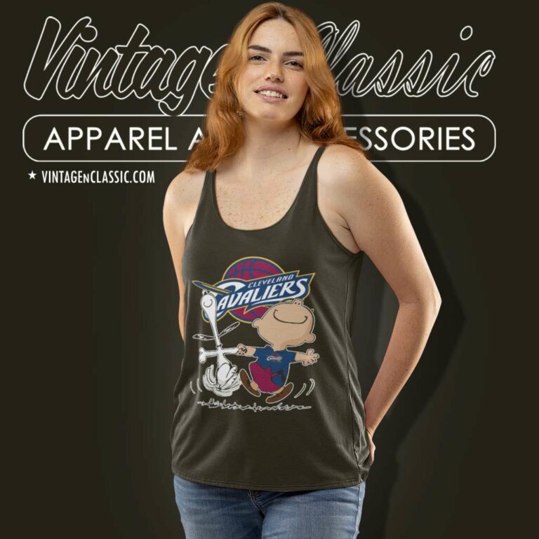 Nba Cleveland Cavaliers Charlie Brown Snoopy Tank Top Racerback Nba Cleveland Cavaliers Charlie Brown Snoopy Tank Top Racerback