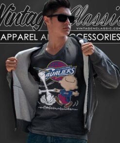 Nba Cleveland Cavaliers Charlie Brown Snoopy Shirt 6 Nba Cleveland Cavaliers Charlie Brown Snoopy V Neck TShirt
