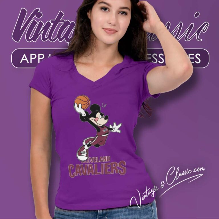 Nba Cleveland Cavaliers Cheerful Mickey Mouse V Neck TShirt Nba Cleveland Cavaliers Cheerful Mickey Mouse V Neck TShirt