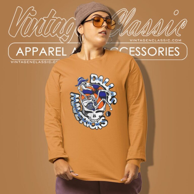 Nba Dallas Mavericks Grateful Dead Skull Long Sleeve Tee Nba Dallas Mavericks Grateful Dead Skull Long Sleeve Tee