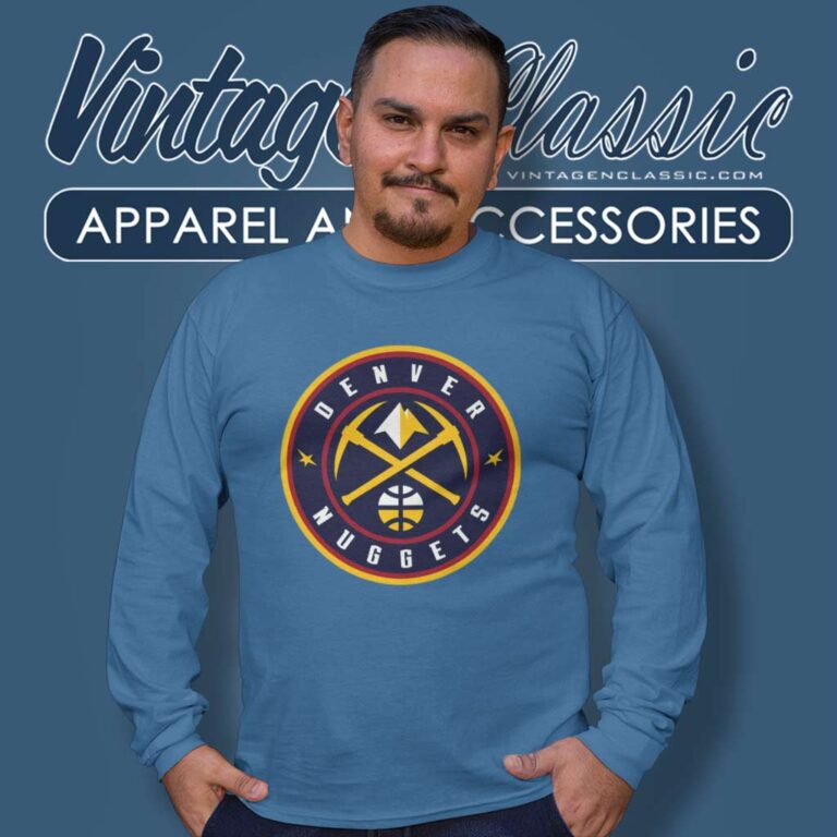 Nba Denver Nuggets Logo Circle Graphic Long Sleeve Tee Nba Denver Nuggets Logo Circle Graphic Long Sleeve Tee