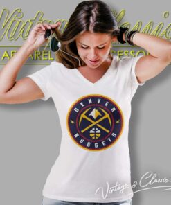 Nba Denver Nuggets Logo Circle Graphic V Neck TShirt