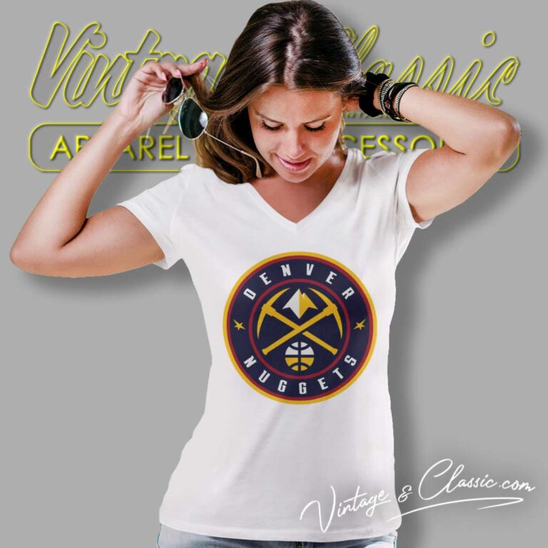 Nba Denver Nuggets Logo Circle Graphic V Neck TShirt Nba Denver Nuggets Logo Circle Graphic V Neck TShirt