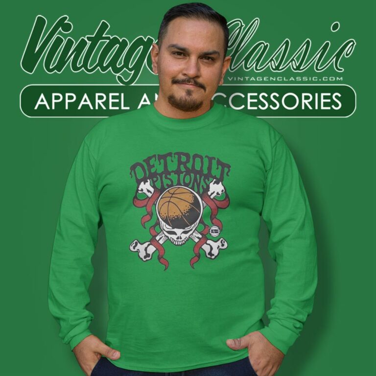 Nba Detroit Pistons Grateful Dead Skull Long Sleeve Tee Nba Detroit Pistons Grateful Dead Skull Long Sleeve Tee