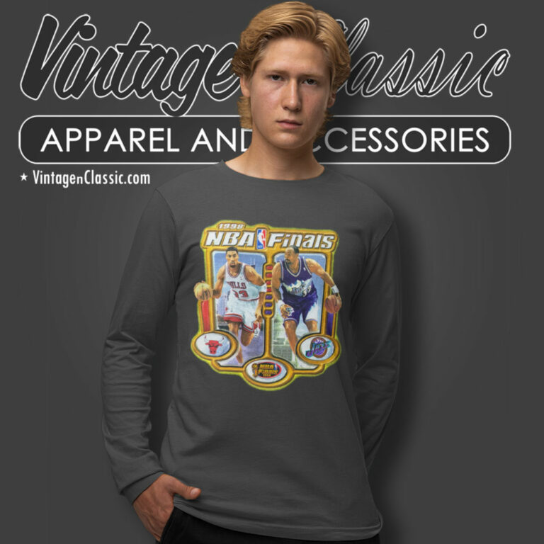 Nba Finals 1998 Caricature Chicago Bulls Utah Jazz Long Sleeve Tee Nba Finals 1998 Caricature Chicago Bulls Utah Jazz Long Sleeve Tee