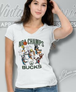 Nba Finals Champions Milwaukee Bucks Homage Space Jam V Neck TShirt