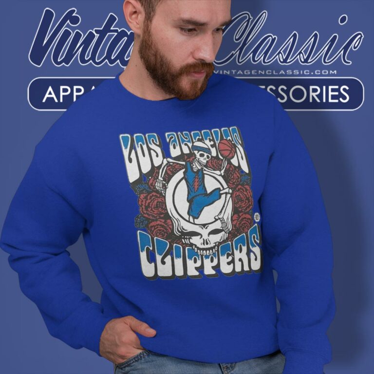Nba Grateful Dead Los Angeles Clippers Skull Sweatshirt Nba Grateful Dead Los Angeles Clippers Skull Sweatshirt