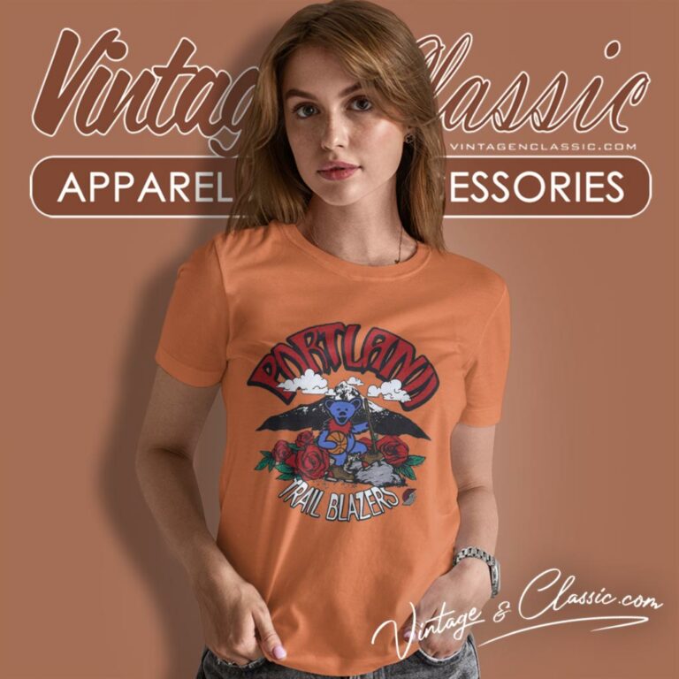 Nba Grateful Dead Trail Blazers Bear Women T Shirt Nba Grateful Dead Trail Blazers Bear Women T Shirt