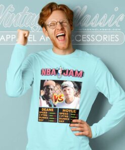 Nba Jam White Men Cant Jump Basketball Long Sleeve Tee