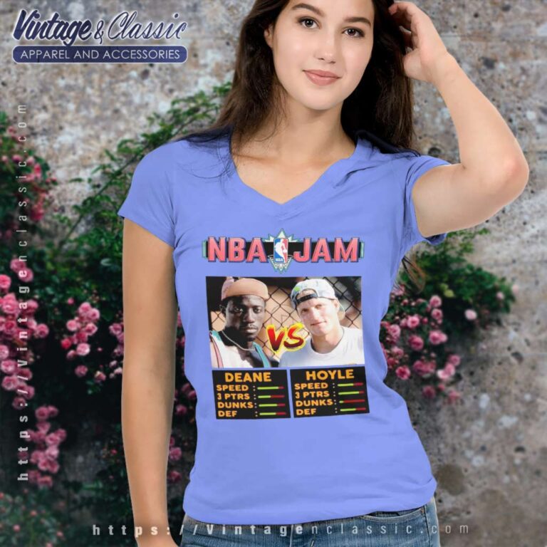 Nba Jam White Men Cant Jump Basketball V Neck TShirt Nba Jam White Men Cant Jump Basketball V Neck TShirt