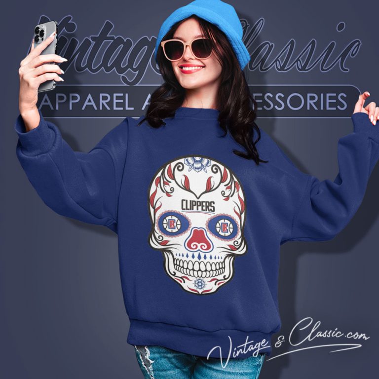Nba Los Angeles Clippers Large Skull Sweatshirt Nba Los Angeles Clippers Large Skull Sweatshirt