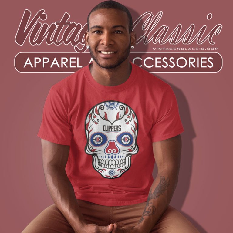 Nba Los Angeles Clippers Large Skull T Shirt Nba Los Angeles Clippers Large Skull T Shirt