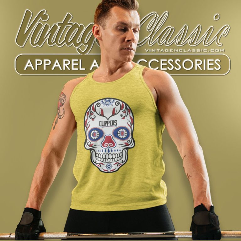 Nba Los Angeles Clippers Large Skull Tank Top Racerback Nba Los Angeles Clippers Large Skull Tank Top Racerback