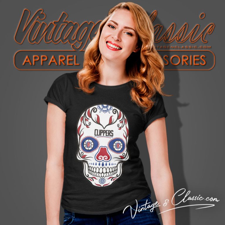 Nba Los Angeles Clippers Large Skull Women T Shirt Nba Los Angeles Clippers Large Skull Women T Shirt