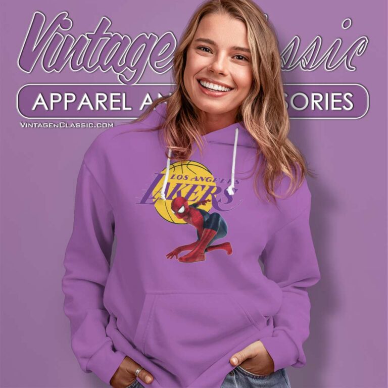 Nba Los Angeles Lakers Spiderman Hoodie Nba Los Angeles Lakers Spiderman Hoodie