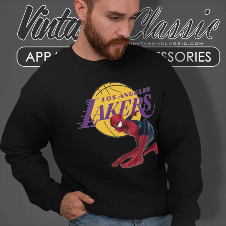 Nba Los Angeles Lakers Spiderman Sweatshirt Nba Los Angeles Lakers Spiderman Sweatshirt