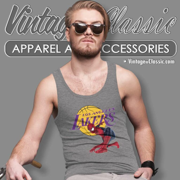 Nba Los Angeles Lakers Spiderman Tank Top Racerback Nba Los Angeles Lakers Spiderman Tank Top Racerback