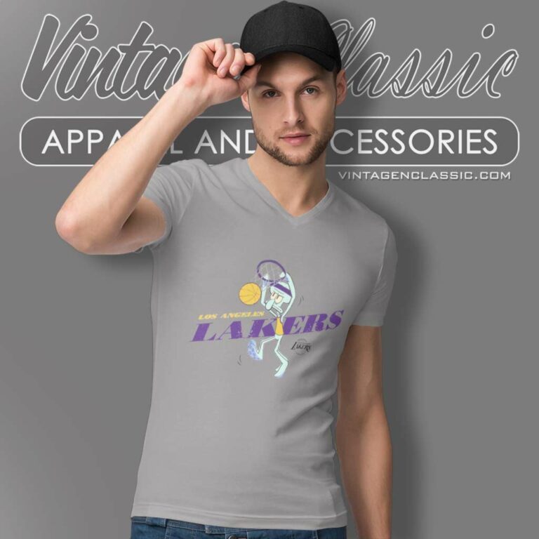 Nba Los Angeles Lakers Squidward V Neck TShirt Nba Los Angeles Lakers Squidward V Neck TShirt