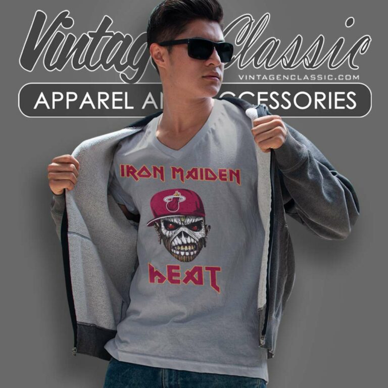 Nba Miami Heat Iron Maiden Band V Neck TShirt Nba Miami Heat Iron Maiden Band V Neck TShirt