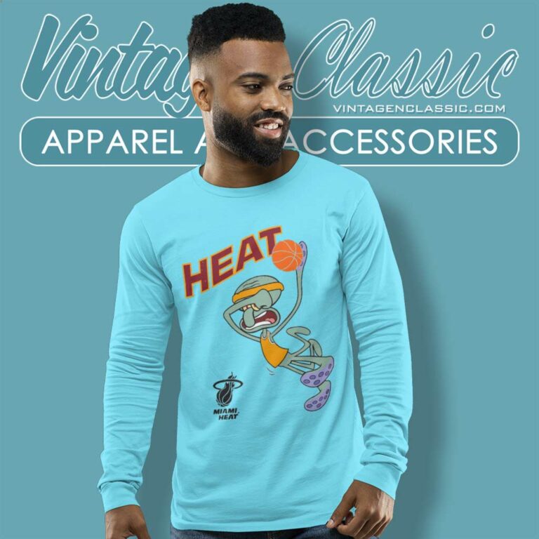 Nba Miami Heat Squidward Long Sleeve Tee Nba Miami Heat Squidward Long Sleeve Tee
