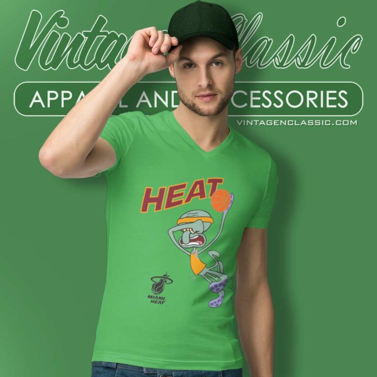Nba Miami Heat Squidward V Neck TShirt Nba Miami Heat Squidward V Neck TShirt