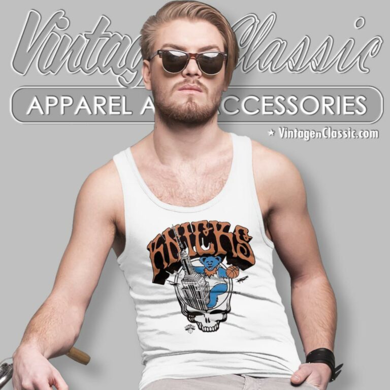 Nba New York Knicks Grateful Dead Skull Tank Top Racerback Nba New York Knicks Grateful Dead Skull Tank Top Racerback