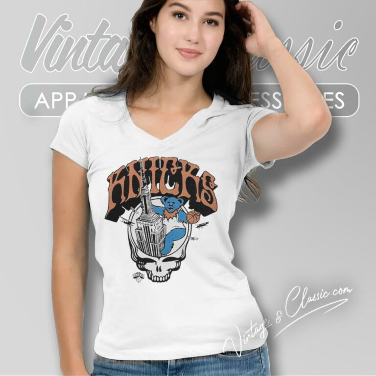 Nba New York Knicks Grateful Dead Skull V Neck TShirt Nba New York Knicks Grateful Dead Skull V Neck TShirt