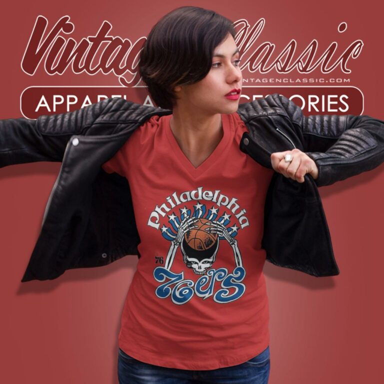 Nba Philadelphia 76ers Grateful Dead Skull V Neck TShirt Nba Philadelphia 76ers Grateful Dead Skull V Neck TShirt