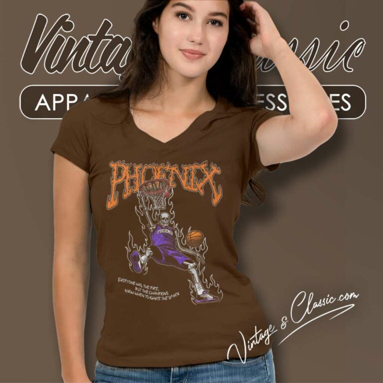 Nba Phoenix Basketball Graphic Bootleg V Neck TShirt Nba Phoenix Basketball Graphic Bootleg V Neck TShirt