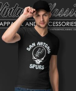 Nba San Antonio Spurs Grateful Dead Skull V Neck TShirt