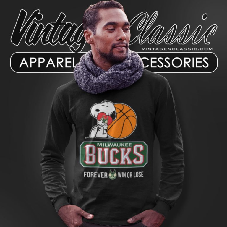 Nba The Peanuts Movie Snoopy Forever Win Or Lose Basketball Milwaukee Bucks Long Sleeve Tee Nba The Peanuts Movie Snoopy Forever Win Or Lose Basketball Milwaukee Bucks Long Sleeve Tee