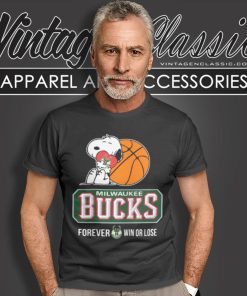 Nba The Peanuts Movie Snoopy Forever Win Or Lose Basketball Milwaukee Bucks T Shirt