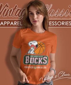 Nba The Peanuts Movie Snoopy Forever Win Or Lose Basketball Milwaukee Bucks Women T Shirt