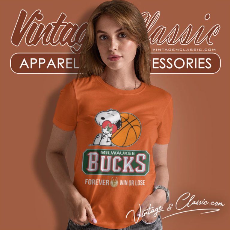 Nba The Peanuts Movie Snoopy Forever Win Or Lose Basketball Milwaukee Bucks Women T Shirt Nba The Peanuts Movie Snoopy Forever Win Or Lose Basketball Milwaukee Bucks Women T Shirt