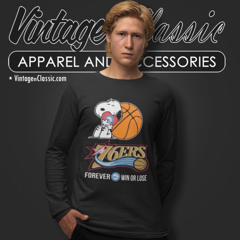 Nba The Peanuts Movie Snoopy Forever Win Or Lose Basketball Philadelphia 76ers Long Sleeve Tee Nba The Peanuts Movie Snoopy Forever Win Or Lose Basketball Philadelphia 76ers Long Sleeve Tee