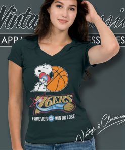 Nba The Peanuts Movie Snoopy Forever Win Or Lose Basketball Philadelphia 76ers V Neck TShirt