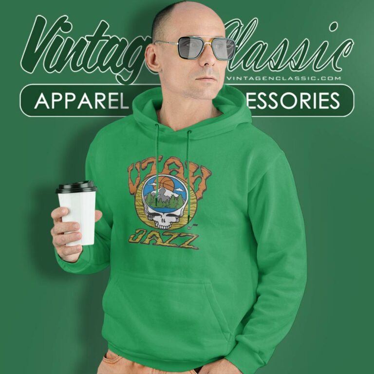 Nba Utah Jazz Grateful Dead Skull Hoodie Nba Utah Jazz Grateful Dead Skull Hoodie