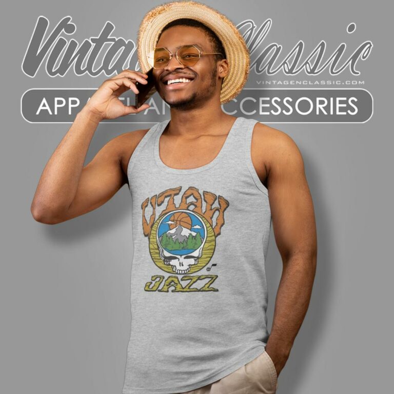 Nba Utah Jazz Grateful Dead Skull Tank Top Racerback Nba Utah Jazz Grateful Dead Skull Tank Top Racerback