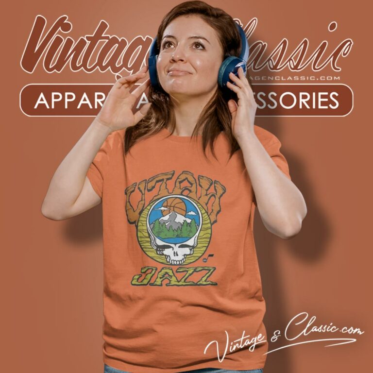 Nba Utah Jazz Grateful Dead Skull Women T Shirt Nba Utah Jazz Grateful Dead Skull Women T Shirt