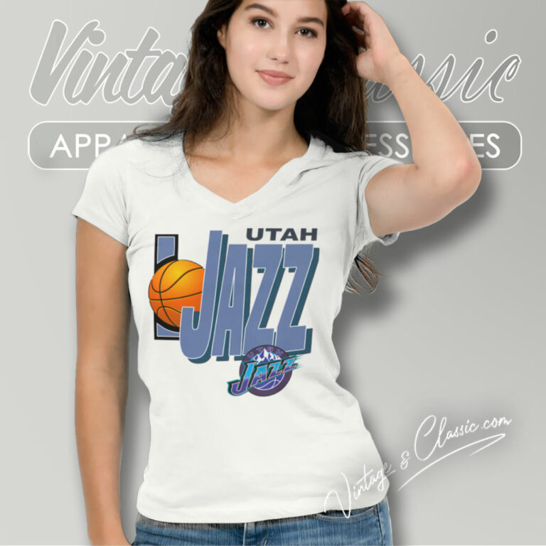 Utah Jazz Logo V Neck TShirt Utah Jazz Logo V Neck TShirt