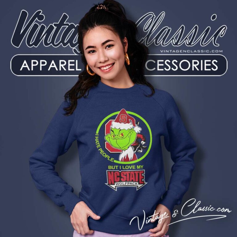 Nc State Wolfpack Ncaa Christmas Grinch Shirt I Hate People But I Love My Nc State Sweatshirt Nc State Wolfpack Ncaa Christmas Grinch Shirt I Hate People But I Love My Nc State Sweatshirt